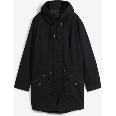 bonprix Baumwoll-Kurzparka mit Stehkragen, talliertschwarz 42Damen bonprix Baumwoll-Kurzparka mit Stehkragen, talliertschwarz 42Damen