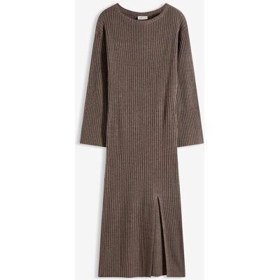 bonprix Strickkleid mit Schlitzbraun 44Damen bonprix Strickkleid mit Schlitzbraun 44Damen