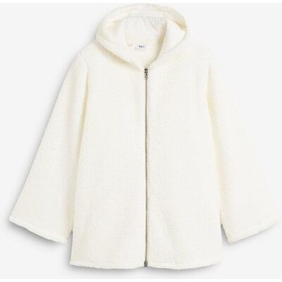 bonprix Teddy-Fleece Jacke in A-Linie mit Seitenschlitzenweiß 36Damen bonprix Teddy-Fleece Jacke in A-Linie mit Seitenschlitzenweiß 36Damen