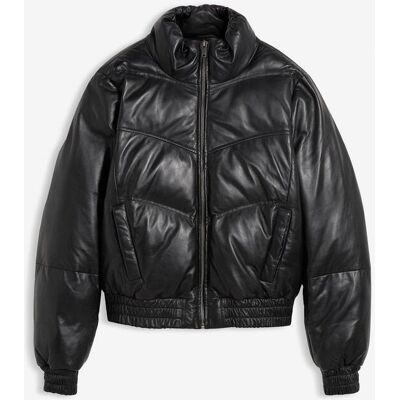 bonprix Leder-Steppjacke aus Lammnappaschwarz 48Damen bonprix Leder-Steppjacke aus Lammnappaschwarz 48Damen