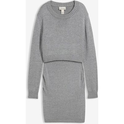 bonprix 2-teiliges Umstandsset aus Pullover und Rock aus Baumwolle mit Glanzgarngrau 52Damen bonprix 2-teiliges Umstandsset aus Pullover und Rock aus Baumwolle mit Glanzgarngrau 52Damen