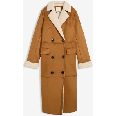 bonprix Lederimitat-Mantel mit Teddy warm gefüttertbraun 48Damen bonprix Lederimitat-Mantel mit Teddy warm gefüttertbraun 48Damen