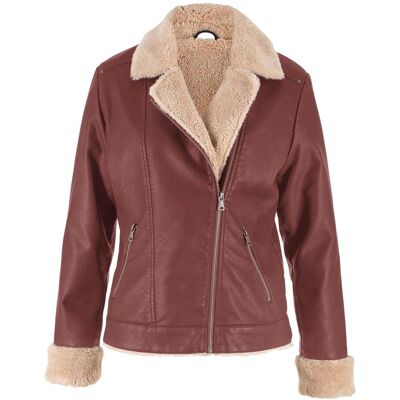 bonprix Lederimitat-Jacke, gefüttertbraun 50Damen bonprix Lederimitat-Jacke, gefüttertbraun 50Damen