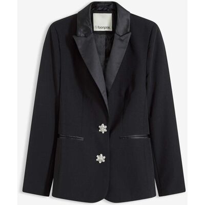 bonprix Blazer mit Schmuckknöpfenschwarz 42Damen bonprix Blazer mit Schmuckknöpfenschwarz 42Damen