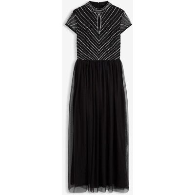 bonprix Maxikleid mit Perlenstickereischwarz 46Damen bonprix Maxikleid mit Perlenstickereischwarz 46Damen