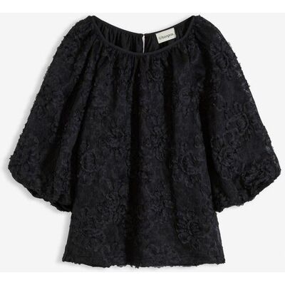 bonprix Schlupfbluse mit strukturiertem Blumen-Musterschwarz 38Damen bonprix Schlupfbluse mit strukturiertem Blumen-Musterschwarz 38Damen