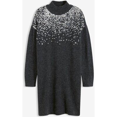 bonprix Strickkleid mit Pailletten-Applikationgrau 36Damen bonprix Strickkleid mit Pailletten-Applikationgrau 36Damen