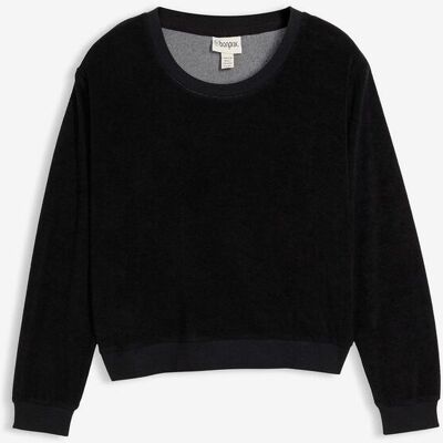 bonprix Sweatshirt aus weichem Frotteeschwarz 36Damen bonprix Sweatshirt aus weichem Frotteeschwarz 36Damen