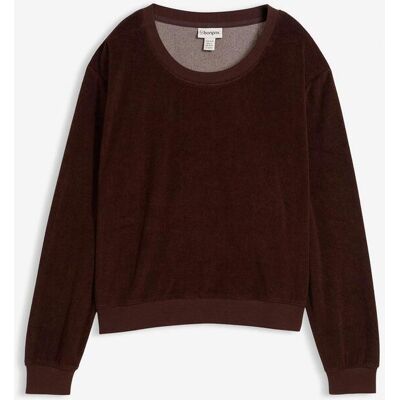bonprix Sweatshirt aus weichem Frotteebraun 36Damen bonprix Sweatshirt aus weichem Frotteebraun 36Damen