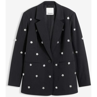 bonprix Oversize-Blazer mit Schmuckdetailsschwarz 42Damen bonprix Oversize-Blazer mit Schmuckdetailsschwarz 42Damen