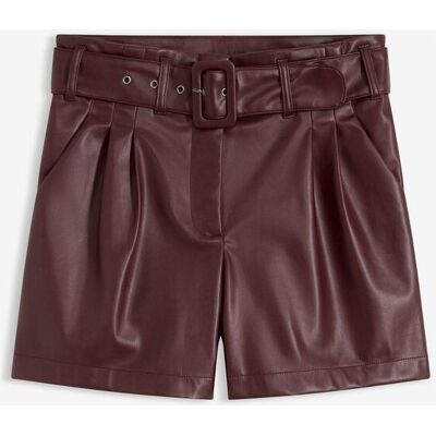 bonprix Lederimitat-Shorts mit Gürtelrot 46Damen bonprix Lederimitat-Shorts mit Gürtelrot 46Damen