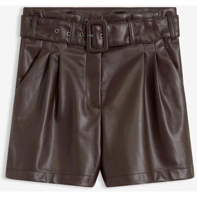 bonprix Lederimitat-Shorts mit Gürtelbraun 42Damen bonprix Lederimitat-Shorts mit Gürtelbraun 42Damen