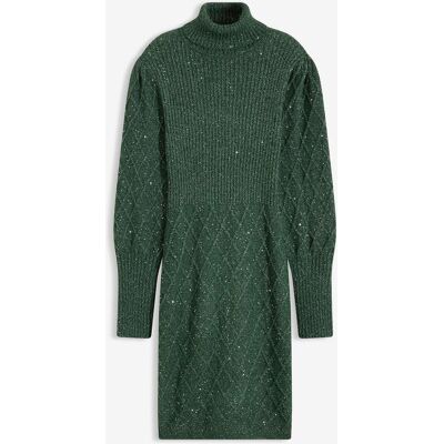bonprix Strickkleid mit Paillettengrün 40Damen bonprix Strickkleid mit Paillettengrün 40Damen