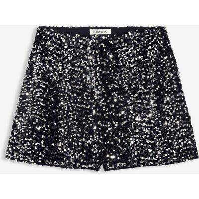 bonprix Pailletten-Shortsschwarz 32Damen bonprix Pailletten-Shortsschwarz 32Damen