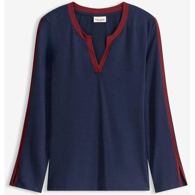 bonprix Langarmshirt mit Schlitzblau 36Damen bonprix Langarmshirt mit Schlitzblau 36Damen