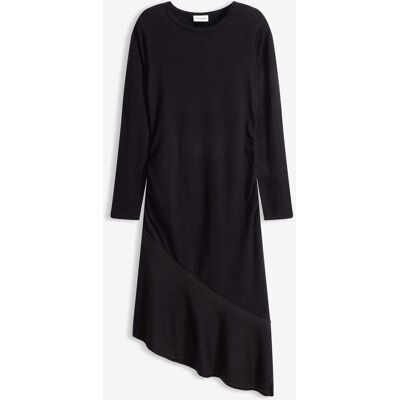 bonprix Strickkleid mit asymmetrischem Saum aus Baumwolle und Kaschmirschwarz 36Damen bonprix Strickkleid mit asymmetrischem Saum aus Baumwolle und Kaschmirschwarz 36Damen