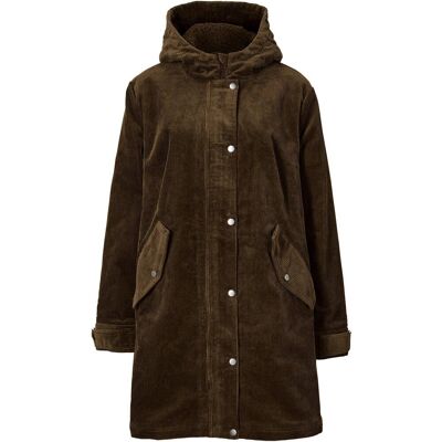 bonprix Warmer Cord-Parka mit Teddy-Futter in der Kapuze, in A-Liniegrün 42Damen bonprix Warmer Cord-Parka mit Teddy-Futter in der Kapuze, in A-Liniegrün 42Damen