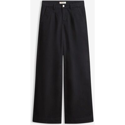 bonprix Wide-Leg Bundfalten-Hose mit Bequembundschwarz 44Damen bonprix Wide-Leg Bundfalten-Hose mit Bequembundschwarz 44Damen
