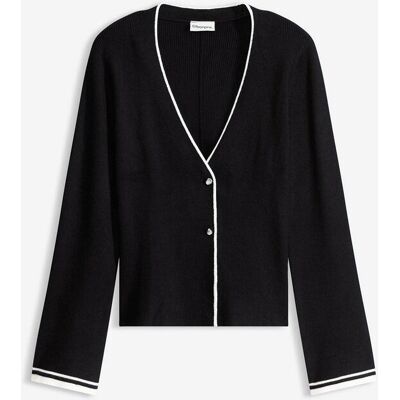 bonprix Ripp-Strickjacke aus Viskose-Mixschwarz 48Damen bonprix Ripp-Strickjacke aus Viskose-Mixschwarz 48Damen