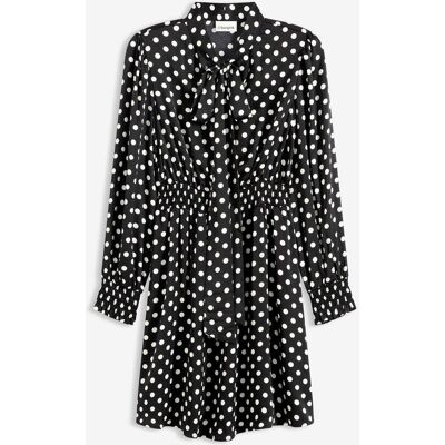 bonprix Kleid mit Schluppenkragen aus fließendem Satinschwarz 40Damen bonprix Kleid mit Schluppenkragen aus fließendem Satinschwarz 40Damen