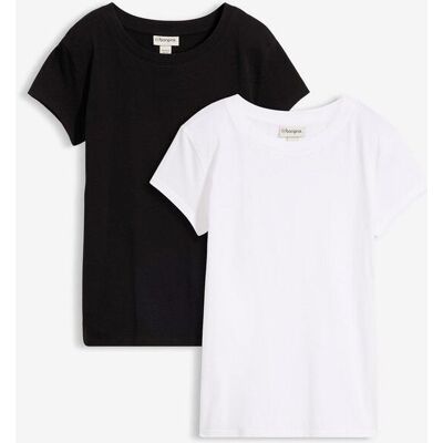 bonprix T-Shirt aus reiner Bio-Baumwolle (2er Pack)schwarz 40Damen bonprix T-Shirt aus reiner Bio-Baumwolle (2er Pack)schwarz 40Damen