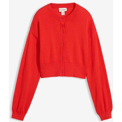 bonprix Kurz -Strickjacke mit Seidenanteilrot 44Damen bonprix Kurz -Strickjacke mit Seidenanteilrot 44Damen