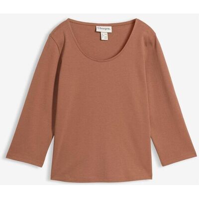 bonprix Heavy Jersey 3/4-Arm Shirt aus reiner Bio-Baumwollebraun 52Damen bonprix Heavy Jersey 3/4-Arm Shirt aus reiner Bio-Baumwollebraun 52Damen