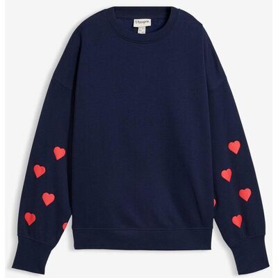 bonprix Oversize Sweatshirt aus Baumwoll-Mixblau 40Damen bonprix Oversize Sweatshirt aus Baumwoll-Mixblau 40Damen
