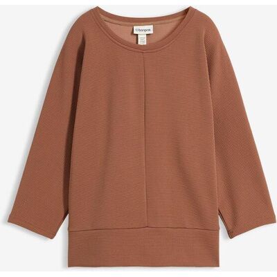 bonprix Sweatshirt aus Strukturwarebraun 36Damen bonprix Sweatshirt aus Strukturwarebraun 36Damen