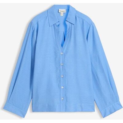 bonprix Boxy-Bluse aus Viskosemixblau 44Damen bonprix Boxy-Bluse aus Viskosemixblau 44Damen