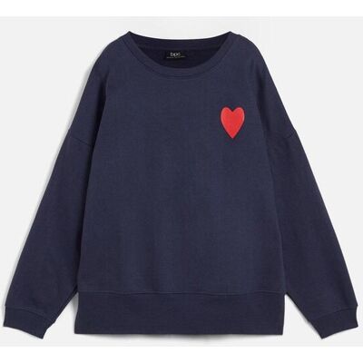 bonprix Oversized-Sweatshirt aus Bio-Baumwolleblau 44Damen bonprix Oversized-Sweatshirt aus Bio-Baumwolleblau 44Damen