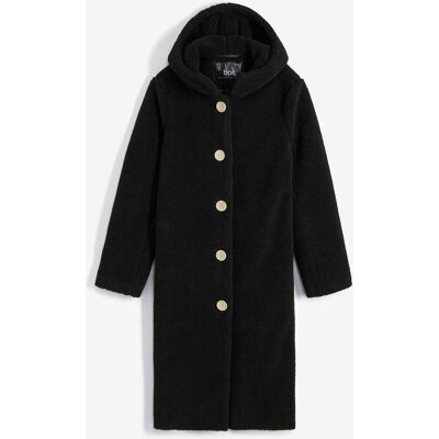 bonprix Teddymantel mit Kapuze und Taschenschwarz 54Damen bonprix Teddymantel mit Kapuze und Taschenschwarz 54Damen