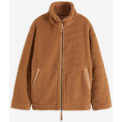 bonprix Gefütterte Teddy-Fleece Jackebraun 46Damen bonprix Gefütterte Teddy-Fleece Jackebraun 46Damen