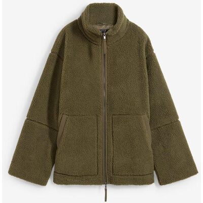 bonprix Gefütterte Teddy-Fleece Jackegrün 38Damen bonprix Gefütterte Teddy-Fleece Jackegrün 38Damen