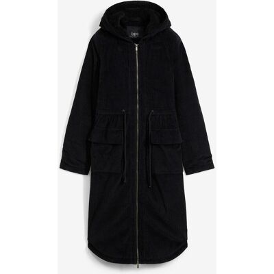 bonprix Cord-Mantel mit Teddy-Fleece Kapuze aus reiner Baumwolleschwarz 50Damen bonprix Cord-Mantel mit Teddy-Fleece Kapuze aus reiner Baumwolleschwarz 50Damen