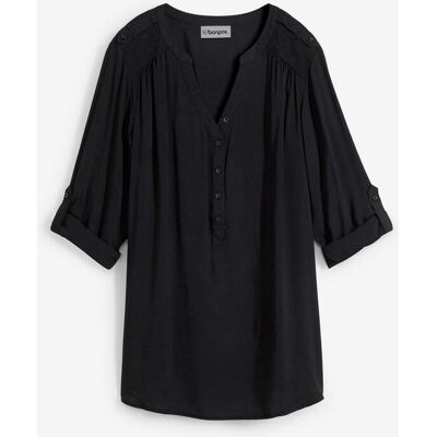 bonprix Tunikabluse aus softer Viskoseschwarz 52Damen bonprix Tunikabluse aus softer Viskoseschwarz 52Damen