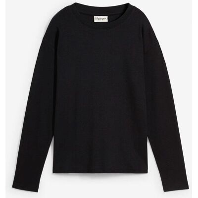 bonprix Langarmshirt aus reiner schwerer Bio-Baumwolleschwarz 40Damen bonprix Langarmshirt aus reiner schwerer Bio-Baumwolleschwarz 40Damen