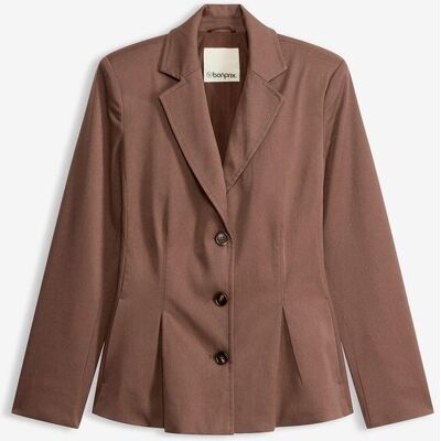 bonprix Blazer mit eingelegten Faltenbraun 40Damen bonprix Blazer mit eingelegten Faltenbraun 40Damen