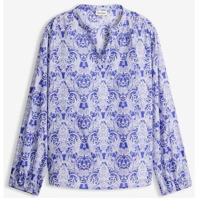 bonprix Bluse aus reiner Baumwolleblau 40Damen bonprix Bluse aus reiner Baumwolleblau 40Damen