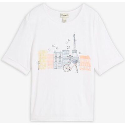 bonprix T-Shirt aus Viskosemixweiß 44Damen bonprix T-Shirt aus Viskosemixweiß 44Damen