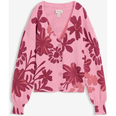 bonprix Strickjacke mit Blumendruckrosa 36Damen bonprix Strickjacke mit Blumendruckrosa 36Damen