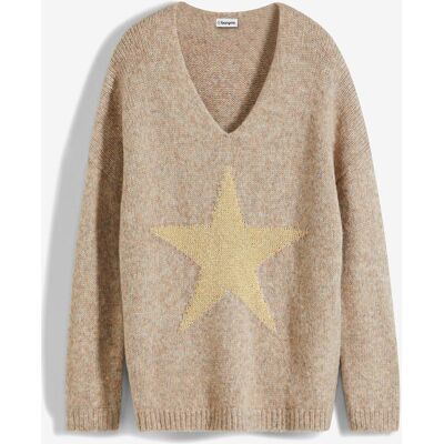 bonprix Pullover mit Sternbraun 40Damen bonprix Pullover mit Sternbraun 40Damen