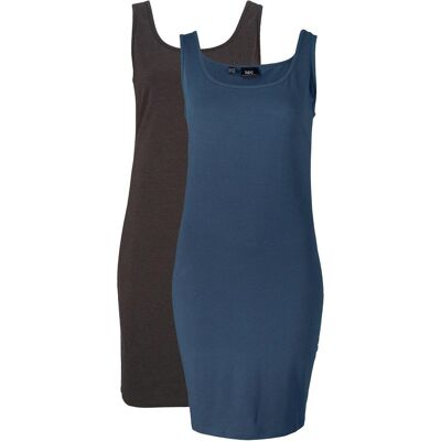 bonprix Figurbetontes Shirtkleid (2er Pack)blau 44Damen bonprix Figurbetontes Shirtkleid (2er Pack)blau 44Damen
