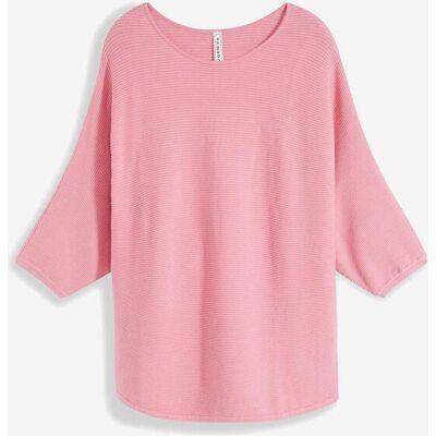 bonprix Oversize-Ripp-Pullover aus Viskose-Mixrosa 48Damen bonprix Oversize-Ripp-Pullover aus Viskose-Mixrosa 48Damen