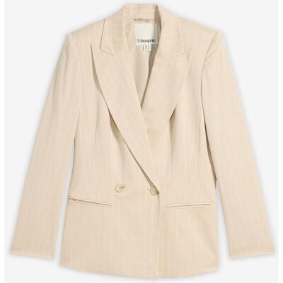 bonprix Blazer mit Nadelstreifenbeige 48Damen bonprix Blazer mit Nadelstreifenbeige 48Damen