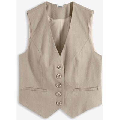 bonprix Weste aus fließendem Viskose-Mixbeige 42Damen bonprix Weste aus fließendem Viskose-Mixbeige 42Damen