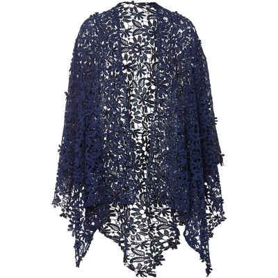 bonprix Poncho aus Häkelspitzeblau 0Damen bonprix Poncho aus Häkelspitzeblau 0Damen