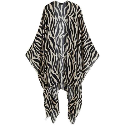 bonprix Poncho im Zebralookschwarz 0Damen bonprix Poncho im Zebralookschwarz 0Damen