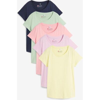 bonprix Rundhals-Shirt (5er-Pack)rosa 48Damen bonprix Rundhals-Shirt (5er-Pack)rosa 48Damen