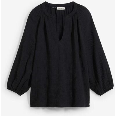bonprix Oversize-Bluse aus Musselinschwarz 54Damen bonprix Oversize-Bluse aus Musselinschwarz 54Damen